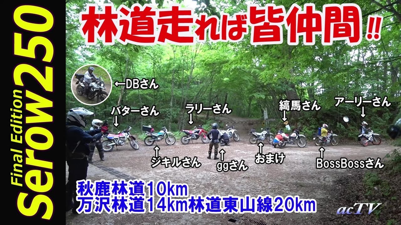 【Serow250】林道走れば皆仲間‼【バイクでワインディング・林道・ダート・ツーリング・モトブログ・メンテナンス】秋鹿・万沢・東山線