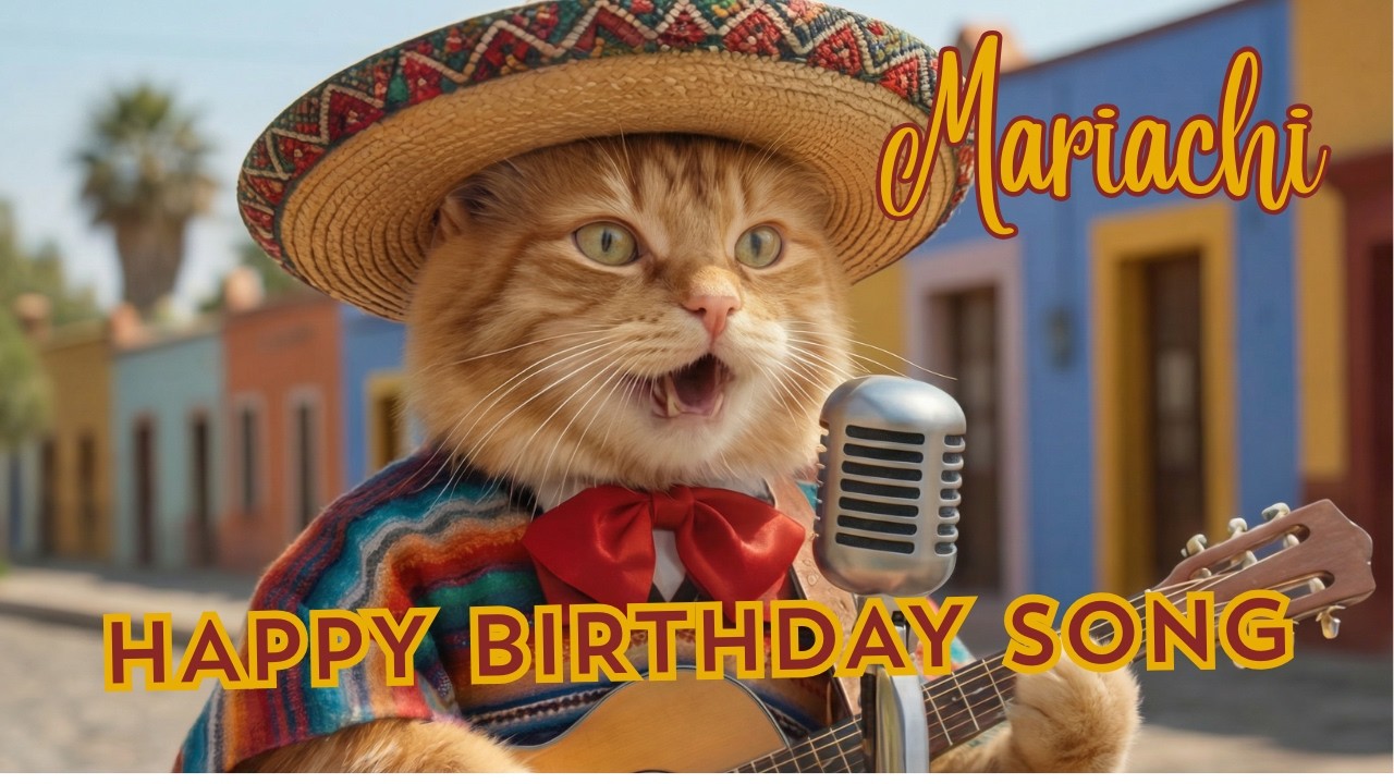Happy Birthday to You! 🎂 Birthday Song with Mariachi Cats 🎺
