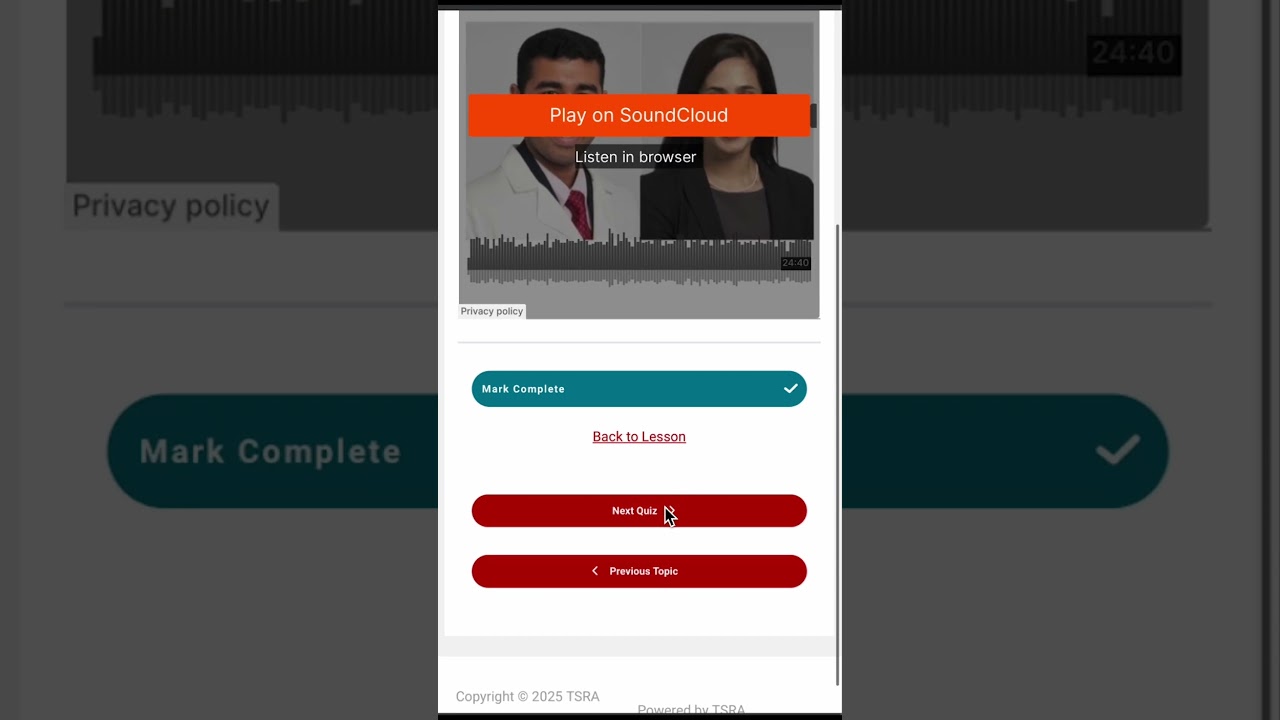 TSRAWebapp Courses update Nov 2025