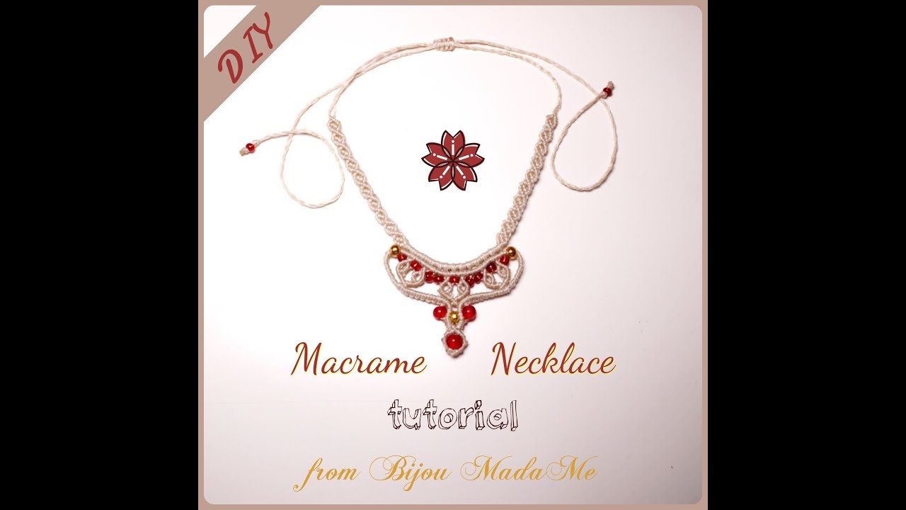 Macrame necklace tutorial | DIY macrame jewelry & crafts | How to make ethno style macrame necklace