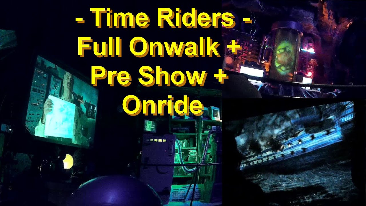 Time Riders OnRide - Movie Park Germany - Full Onwalk + Pre Show + Onride Simulator