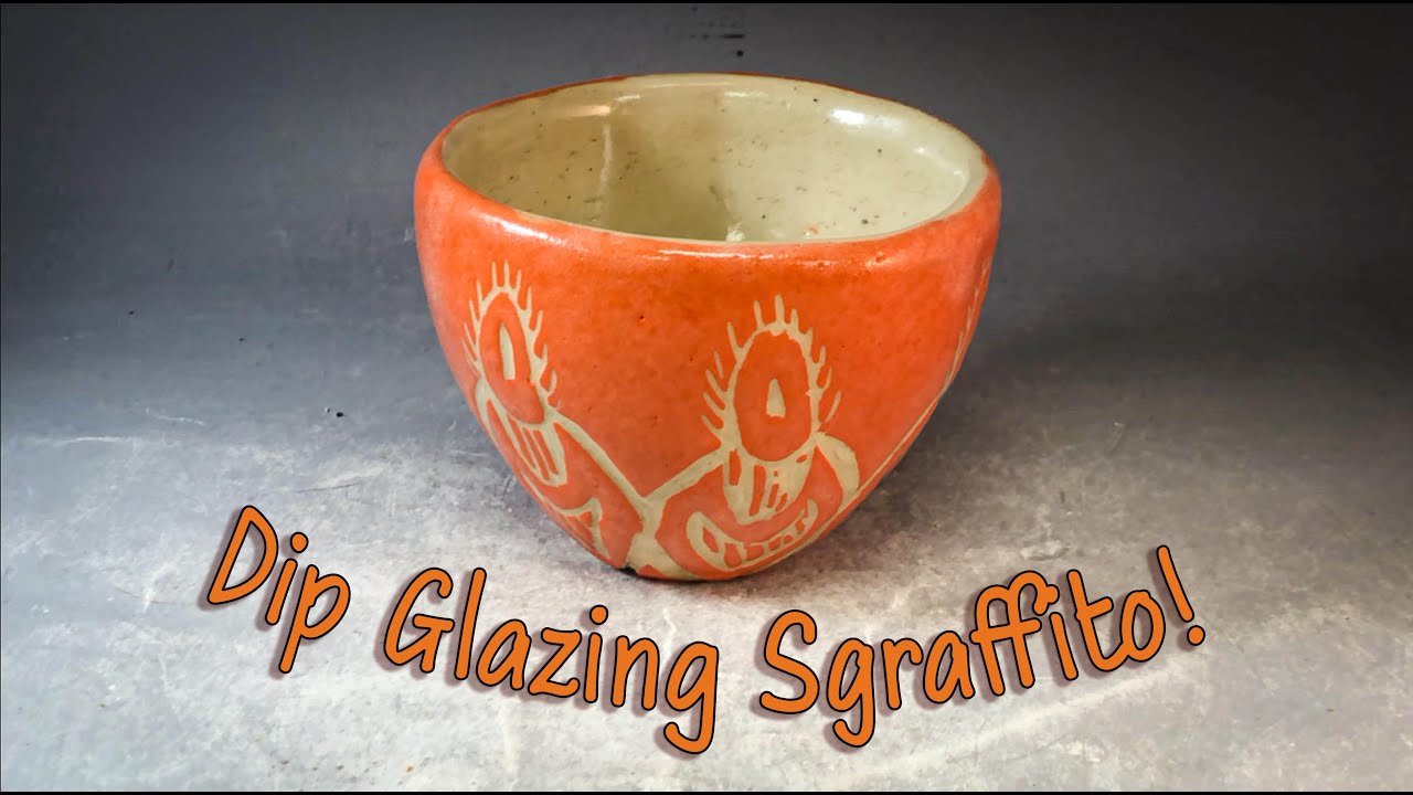 Dipping the Ceramics I Sgraffito Cups in Clear Glaze and Making Patties for Glaze Firing