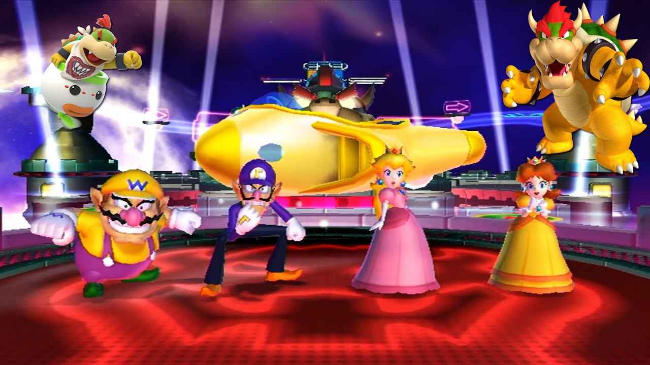 MARIO PARTY 10 Minigames 🔶 Bowser Station 🔶 Wario VS Waluigi VS Peach VS Daisy (NINTENDO)