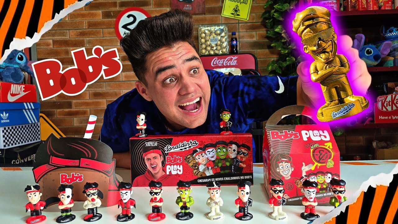 COMPLETEI A COLE&Ccedil;&Atilde;O DE BONECOS DO ENALDINHO DO BOB'S !!! *consegui o boneco LEND&Aacute;RIO​