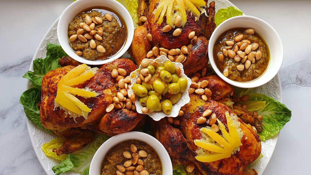 أطباق العيد دجاج محمر او معمر بشعرية الروز بالفرن مرة واحدة مع تتبيلة لذيذة بزاف+دغميرة طايبة بحدها