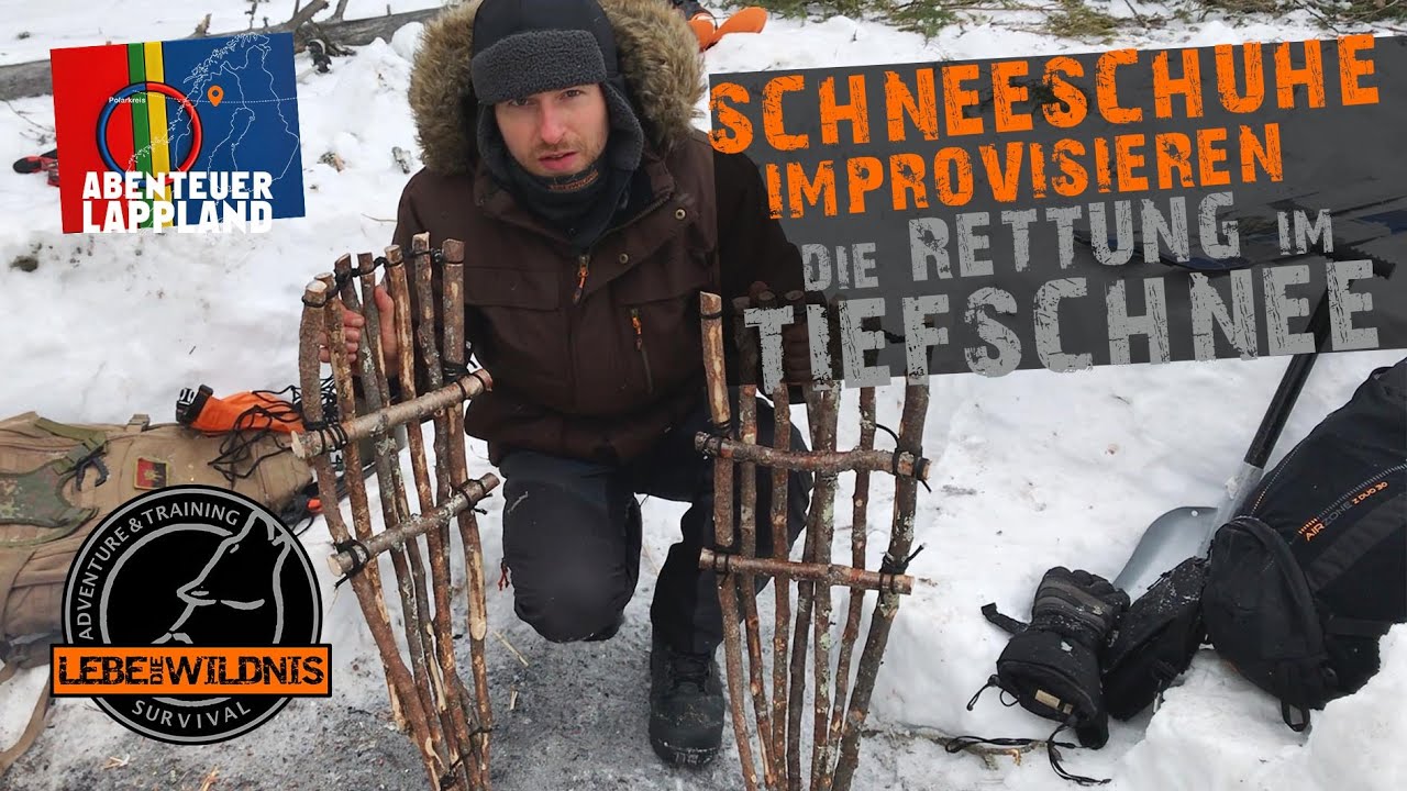 EINFACH Schneeschuhe improvisieren - RETTUNG im TIEFSCHNEE⎥Wie man draußen Schneeschuhe herstellt