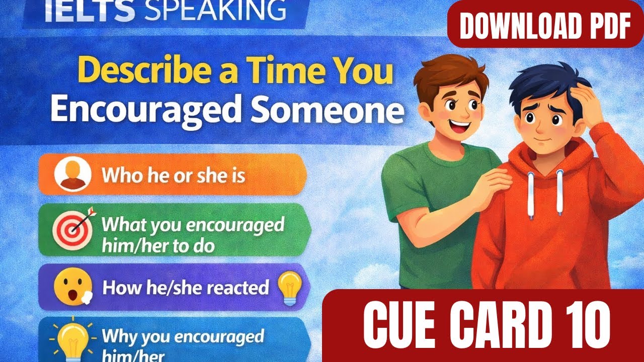 Describe a Time You Encouraged Someone – IELTS Speaking Cue Card 2026 | Band 7-8 Ideas Sample Answer