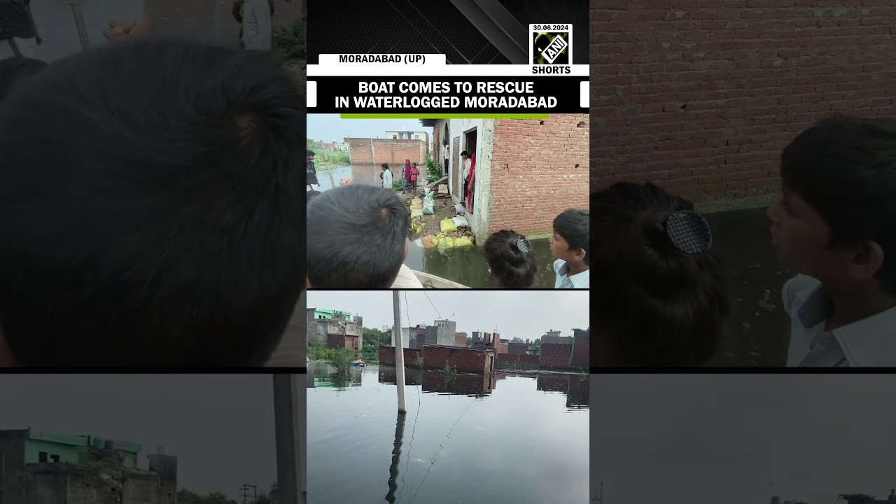 Boat comes to people’s rescue in water-logged Uttar Pradesh’s Moradabad
