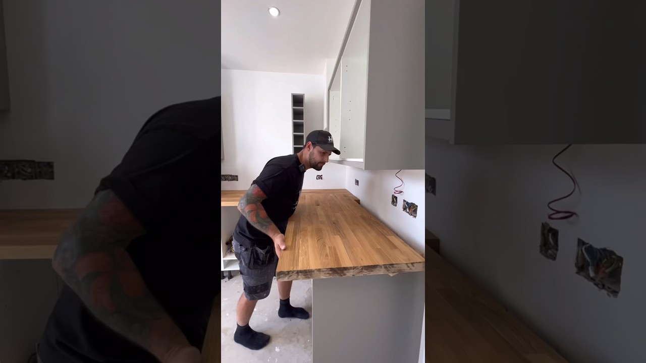 How To Install Kitchen Worktops #howto #homeimprovement #kitchen #diy #shorts