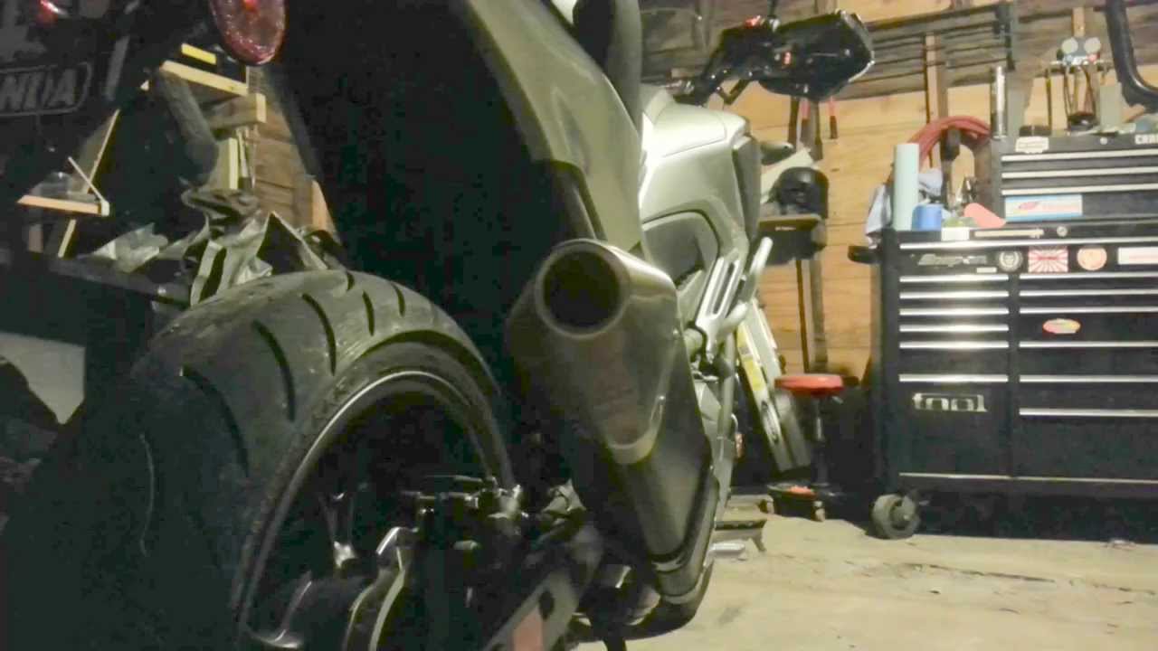 Honda NC700X Stock Muffler vs. Danmoto Jisu