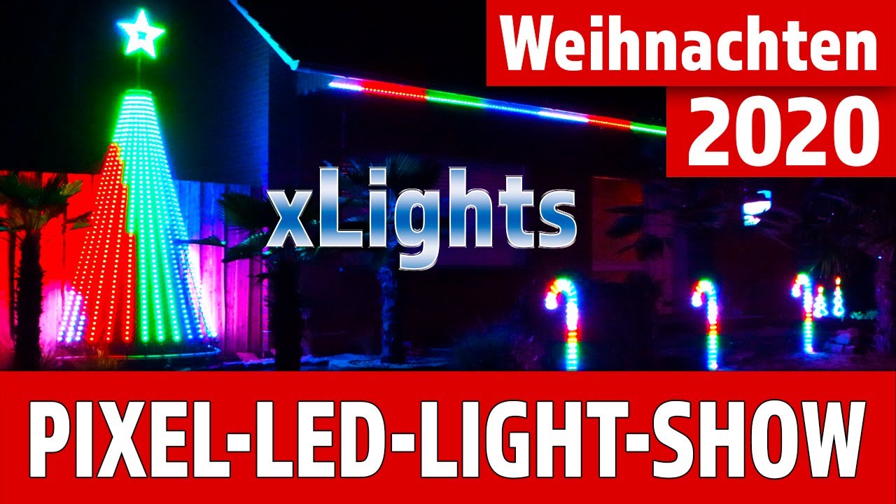 Weihnachten 2020 Pixel LED Light Show mit xLights und Falcon Player