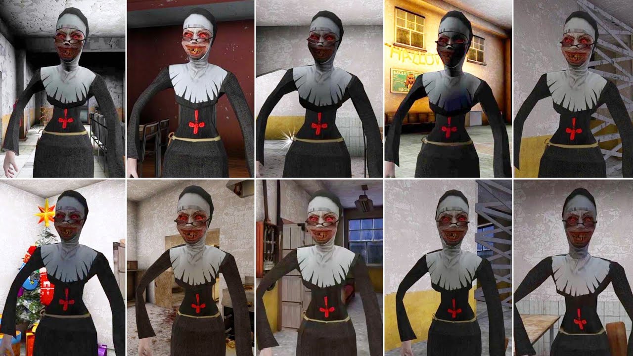 Evil Nun All Version Jumpscare Battle | Version 1.1.1 - 1.8.6