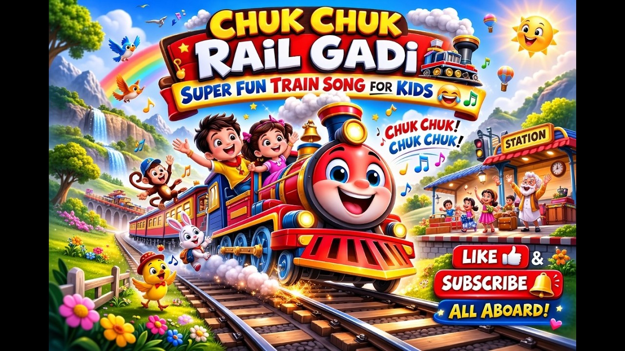 Chuk Chuk Rail Gadi 🚂 | Train song for Kids | #kidssong | #singalong | #kidsplaying  Guggutoons
