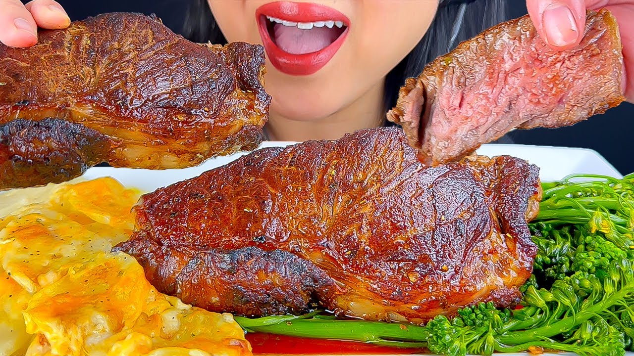 ASMR STEAK & CREAMY SCALLOP POTATOES