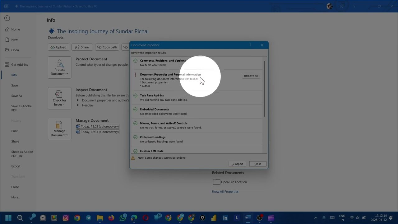 🔒 Remove Personal Info from Word Docs Before Sharing! | Protect Your Privacy in MS Word 🚫🕵️