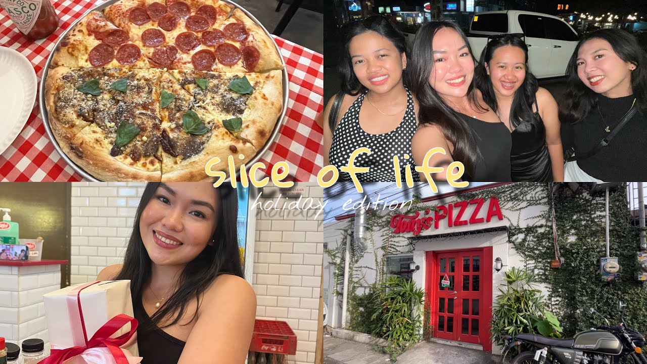holiday gift giving with friends 🎀 | warm pizza night 