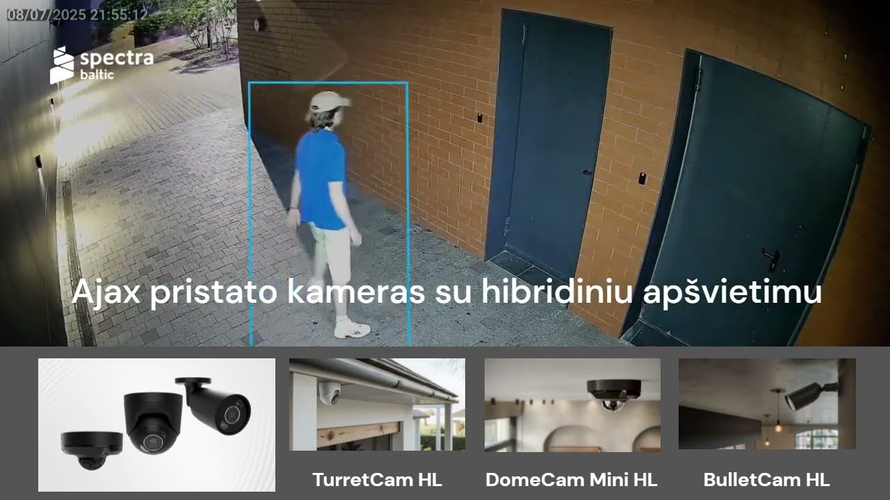 Ajax Systems apsaugos vaizdo stebėjimo kameros su hibridiniu ap&scaron;vietimu
