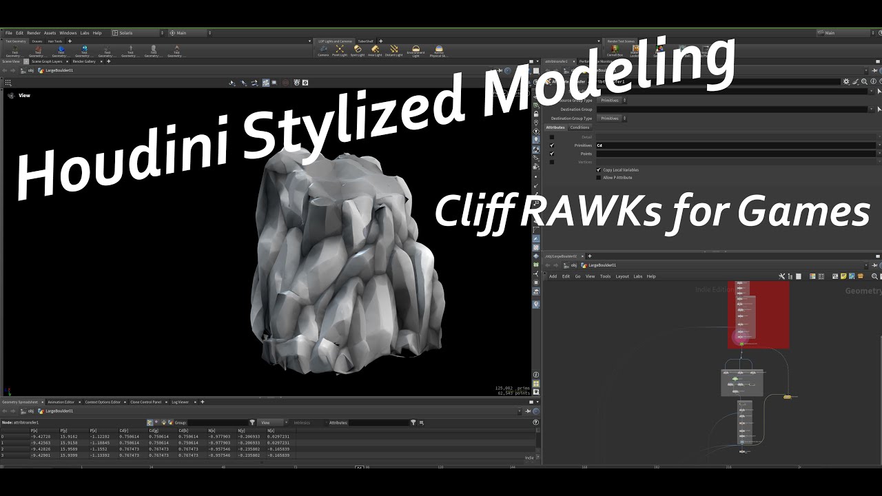 Houdini Stylized Modeling - Cliff RAWKS!