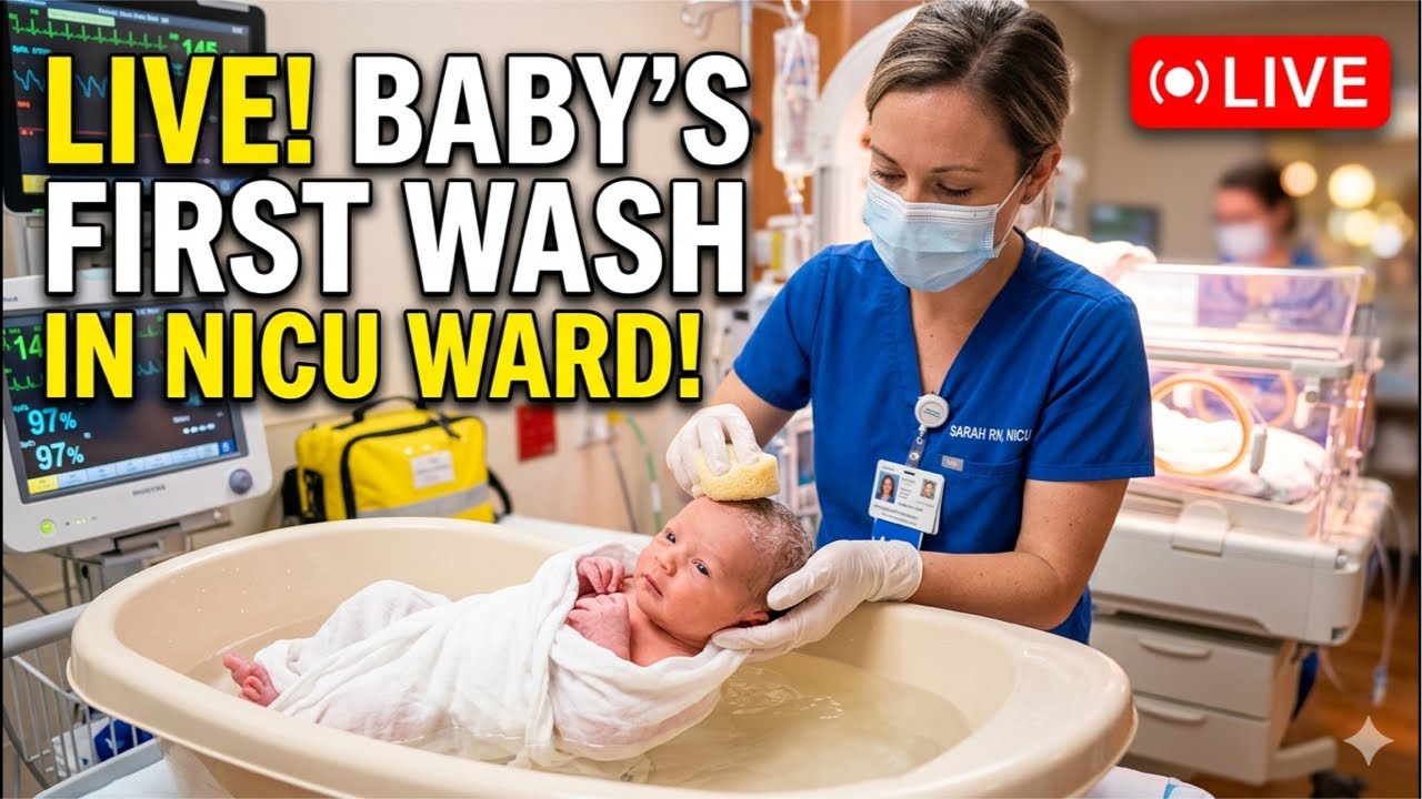 Baby Wash In Nicu Ward #cutebaby #adoreble #newborncare #baby #adorably #live #shorts