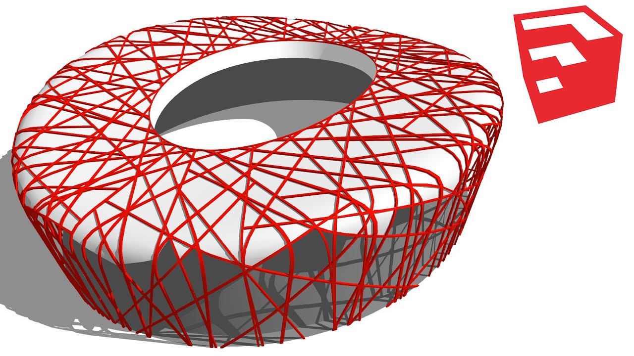 Beijing National Stadium Modeling in SketchUp | Bird's Nest | TutorialsUp
