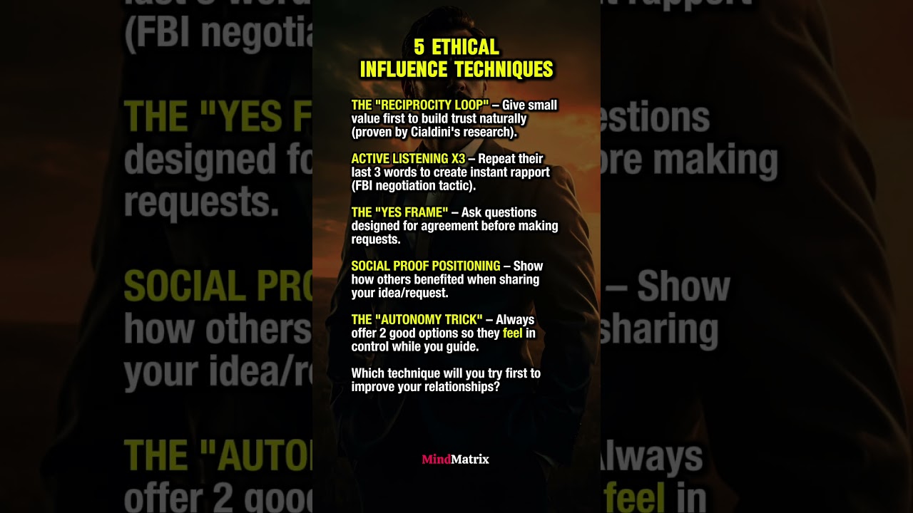 🔥 PSYCHOLOGICAL MASTERY: How to Influence People (Ethical Persuasion Techniques Backed by Science)..