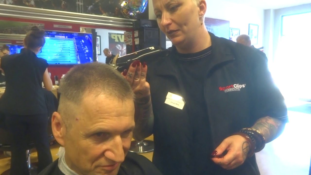 Buzz cut, then skin fade