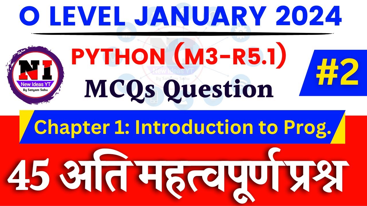Day 2 | Python(M3-R5.1) MCQs | o level python mcq | python for o level Jan 2024 | python mcqs 2024