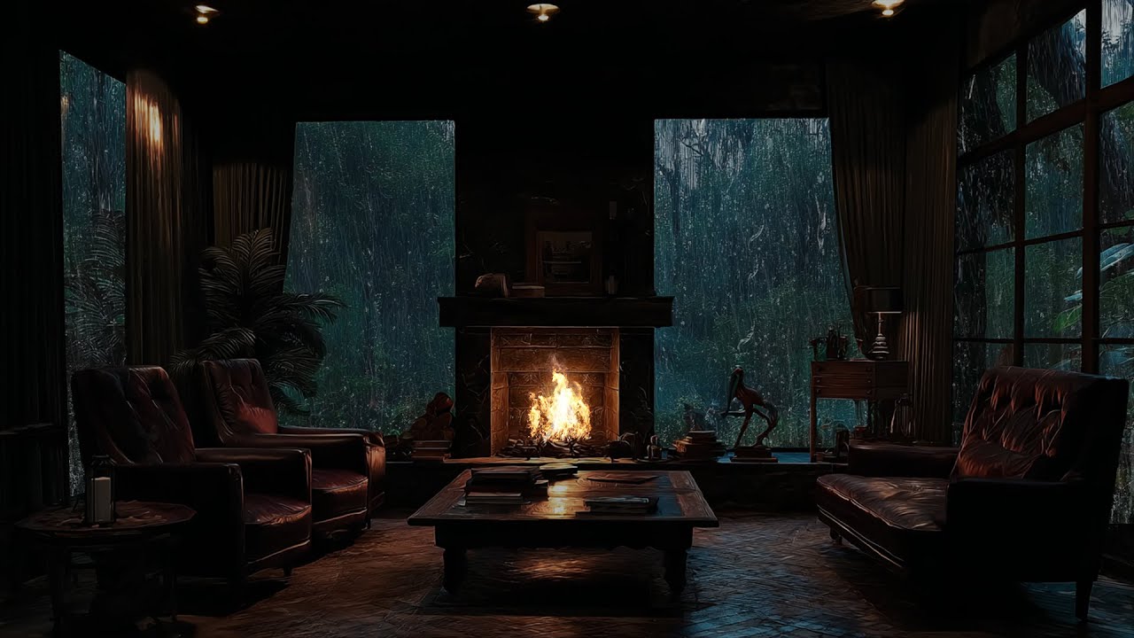 Forest Rainstorm ⛈️ Heavy Rain on Window Sounds for Fast Sleep and Deep Night Relaxation