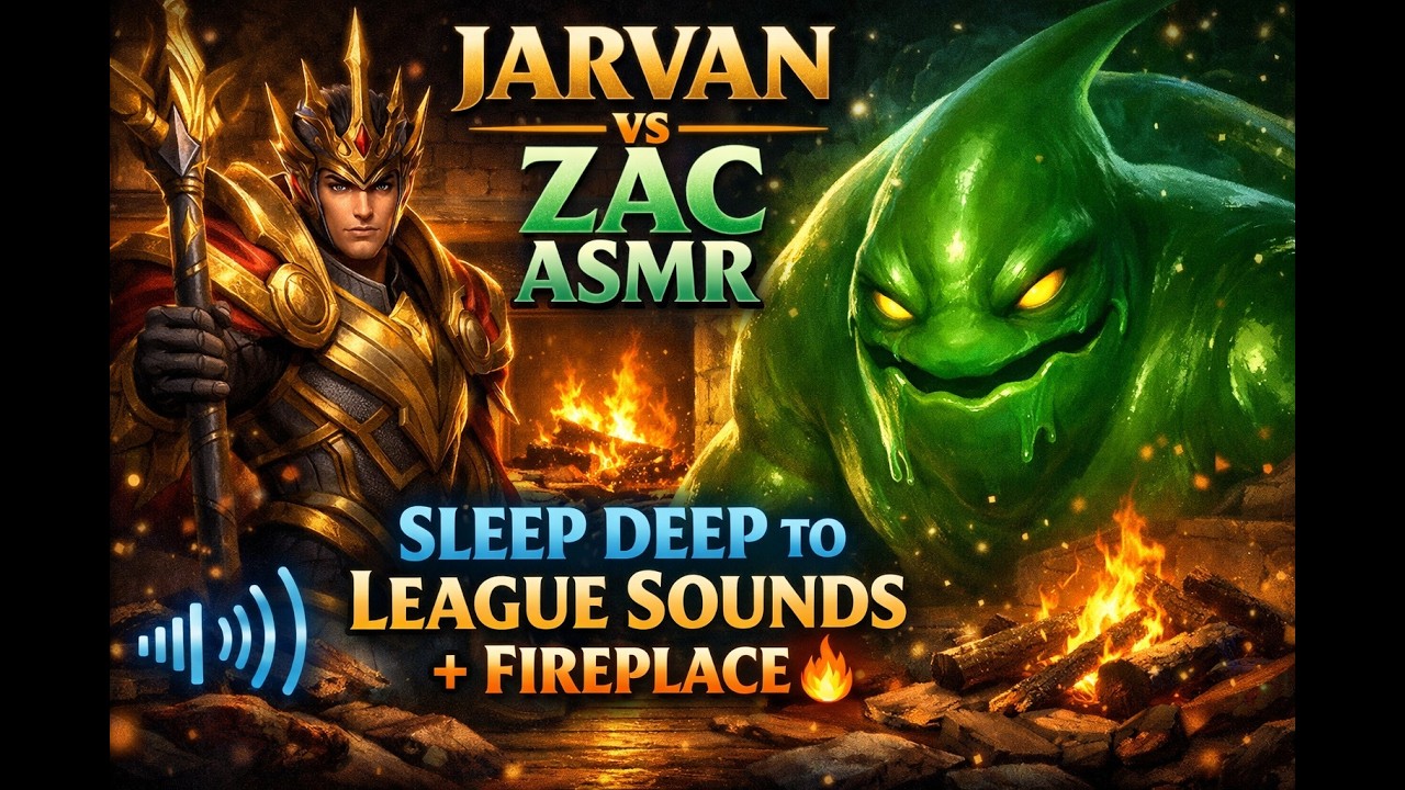 ~ JARVAN vs ZAC ASMR ~ SLEEP DEEP TO LEAGUE OF LEGENDS SOUNDS + FIREPLACE SOUNDS ~