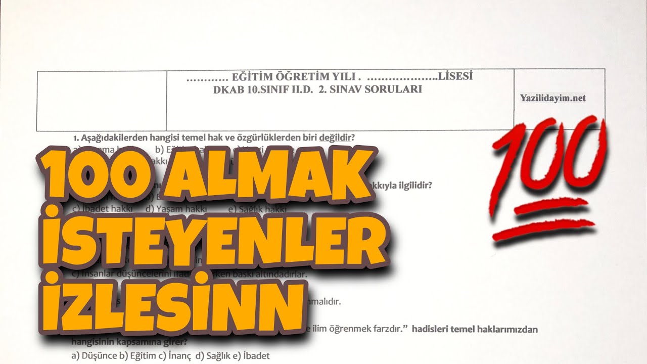 10.Sınıf Din Kültürü 2.Dönem 2.Yazılı
