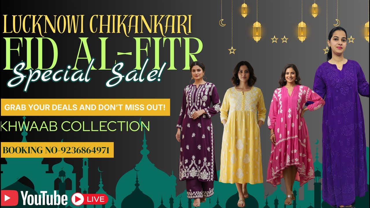 Eid 🌙 & Holi🔥 Special Lucknowi Chikankari  BOOKING NO-| 9236864971 |#chikankari #live #fashion #yt