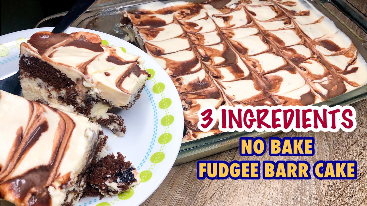 NO BAKE FUDGEE BARR CAKE | 3 INGREDIENTS CAKE