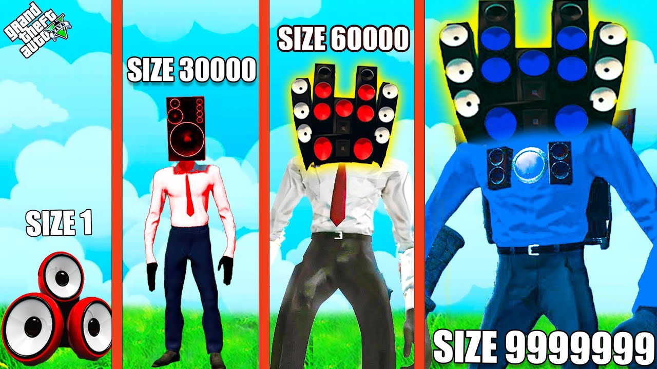 Growing Smallest Blue SPEAKERMAN into Biggest Blue SPEAKERMAN IN GTA5! | GTA5 AVENGERS