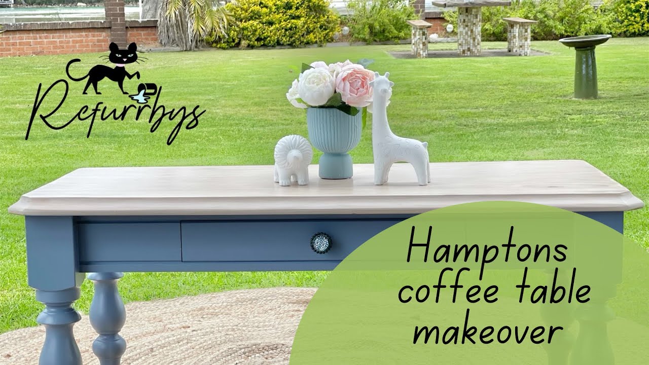 Hamptons coffee table makeover | mineral paint | chalk paint | furniture flip for beginners |