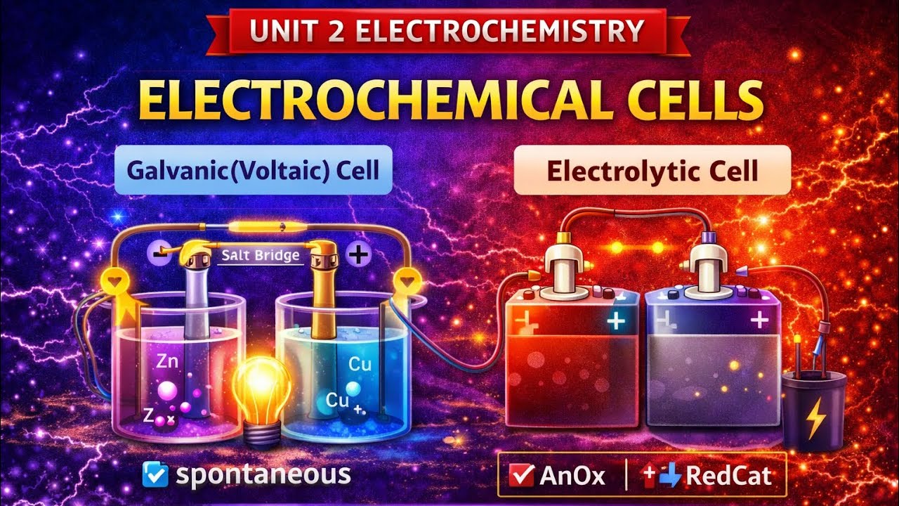 Electrochemical Cells🔥| Galvanic vs Electrolytic Cell Explained|EMF,Anode Cathode Trick | CUET 2026