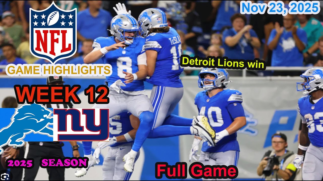 Detroit Lions vs New York Giants Week 12 Full Game Highlights NFL  Nov 23, 2025
