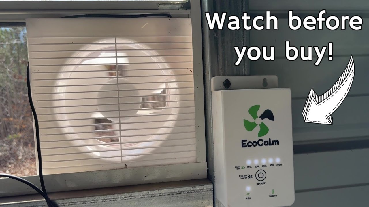 Solar Powered Exhaust Fan by ecoCalm for Chicken Coops, Sheds and Greenhouse, Demo & Review