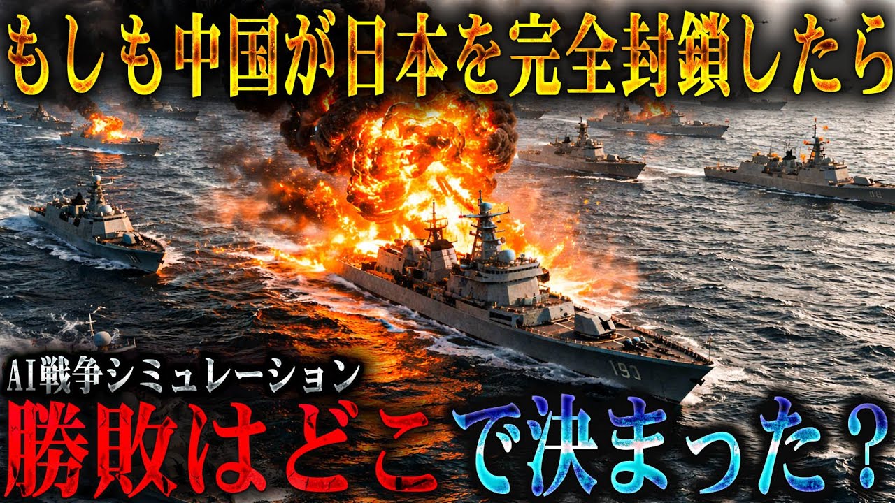 【海上蒸発】もしも中国が150隻で日本を封鎖したら艦隊はなぜ消えたのか？【AIシミュレーション】