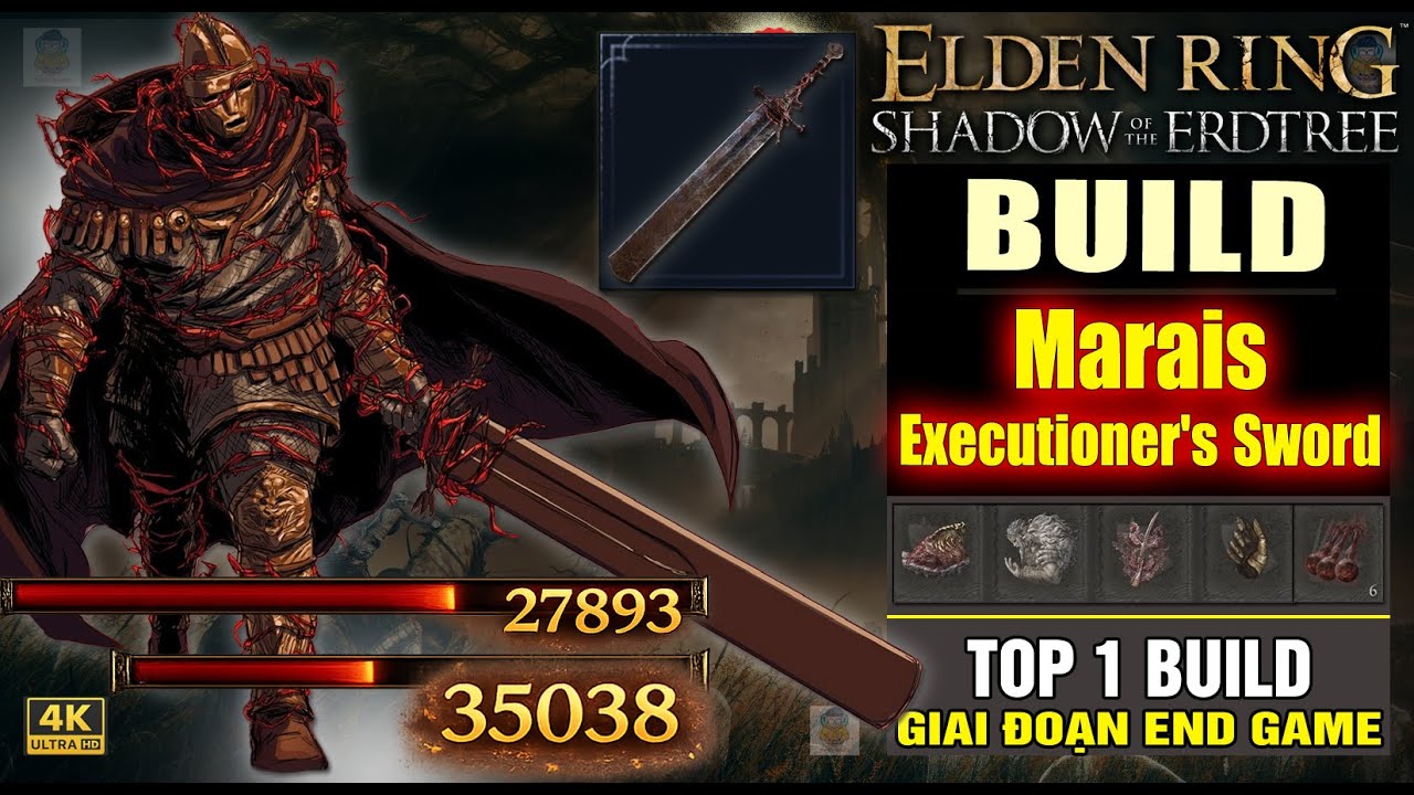 Elden Ring –TOP 1 DAMAGE Marais Executioner’s Sword Build | Kiếm NGUY HIỂM Nhất Game, Trúng Là HẾT