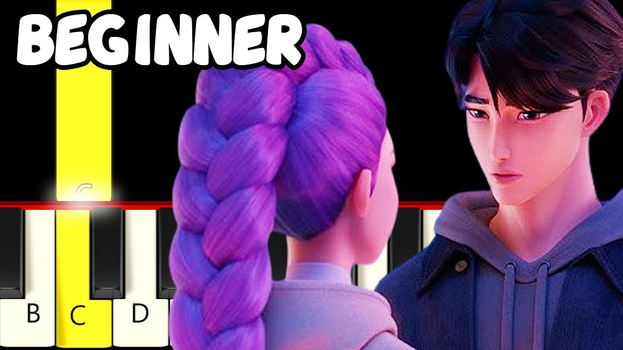 Free - KPop Demon Hunters - Fast and Slow (Easy) Piano Tutorial - Beginner