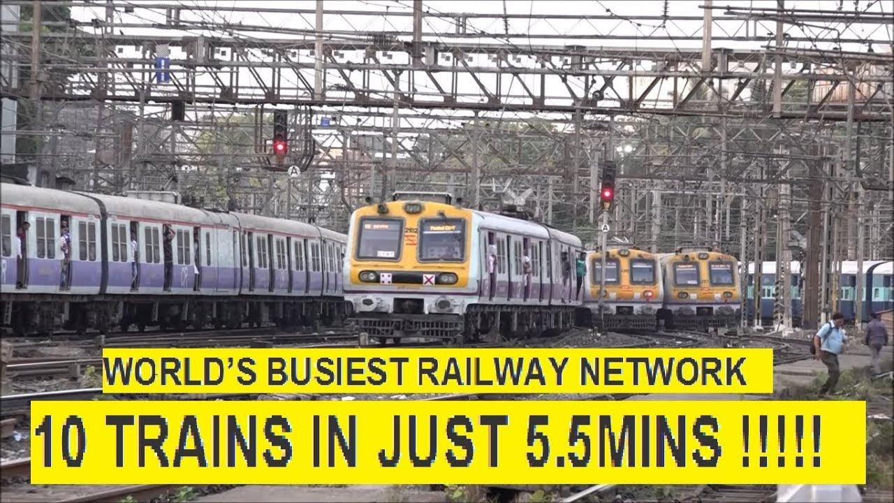 World's Busiest Railway Trains Network Action At Mumbai Csmt - Ceaseless 10 Trains In 5.5Mins !!