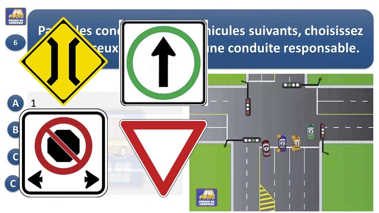 Examen théorique saaq Québec 2024 - code de la Sécurité routière saaq  canada test Quebec 4