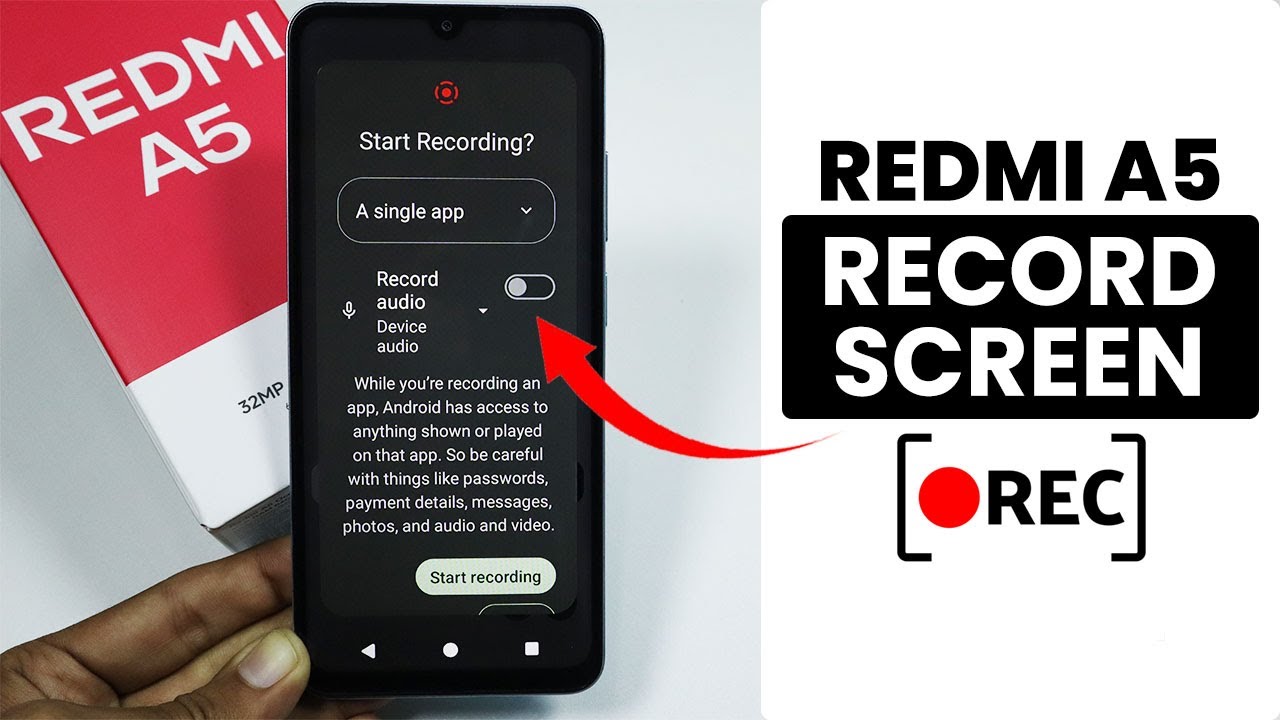 How to Record Screen in Redmi A5 - Screen Record Setting