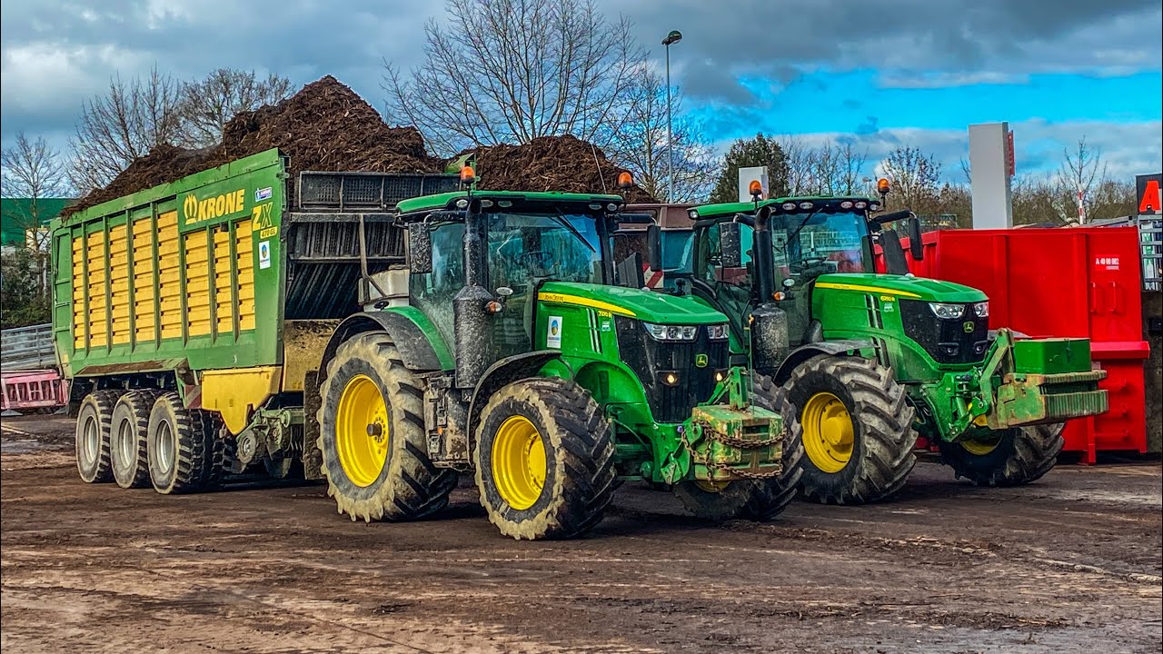 🟢🟡Transport de déchets verts avec un duo de John Deere🟢🟡 I ETA GUILLON BARBOT