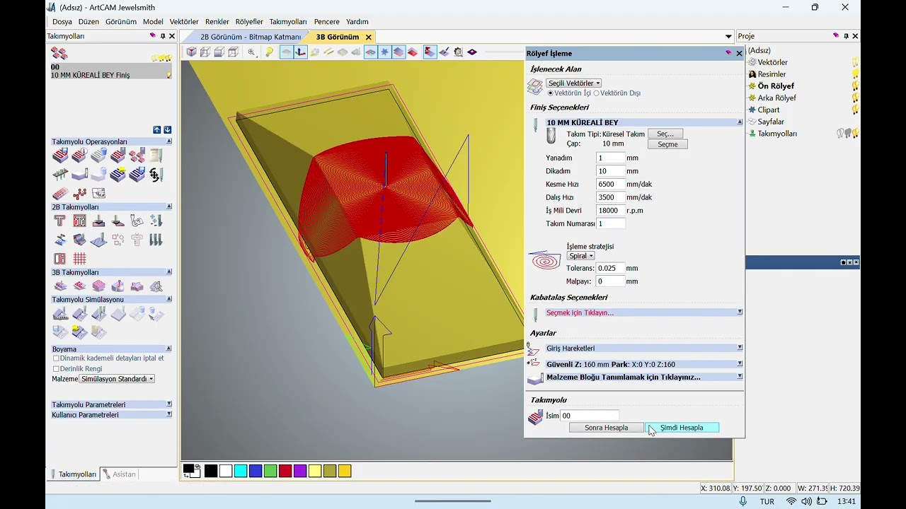 Artcam de 3D ( Üç Boyutlu Takım Yolu Oluşturma)