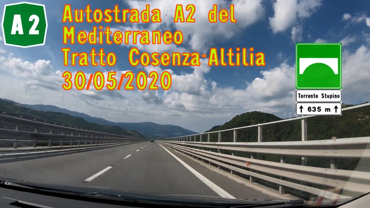 Autostrada A2 tratto Cosenza-Altilia 30/05/2020