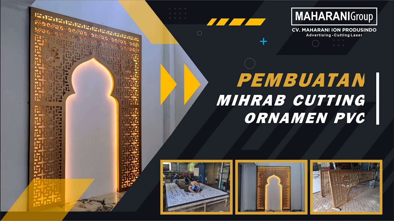 Mihrab Cutting Ornamen PVC cocok untuk Dekorasi Rumah