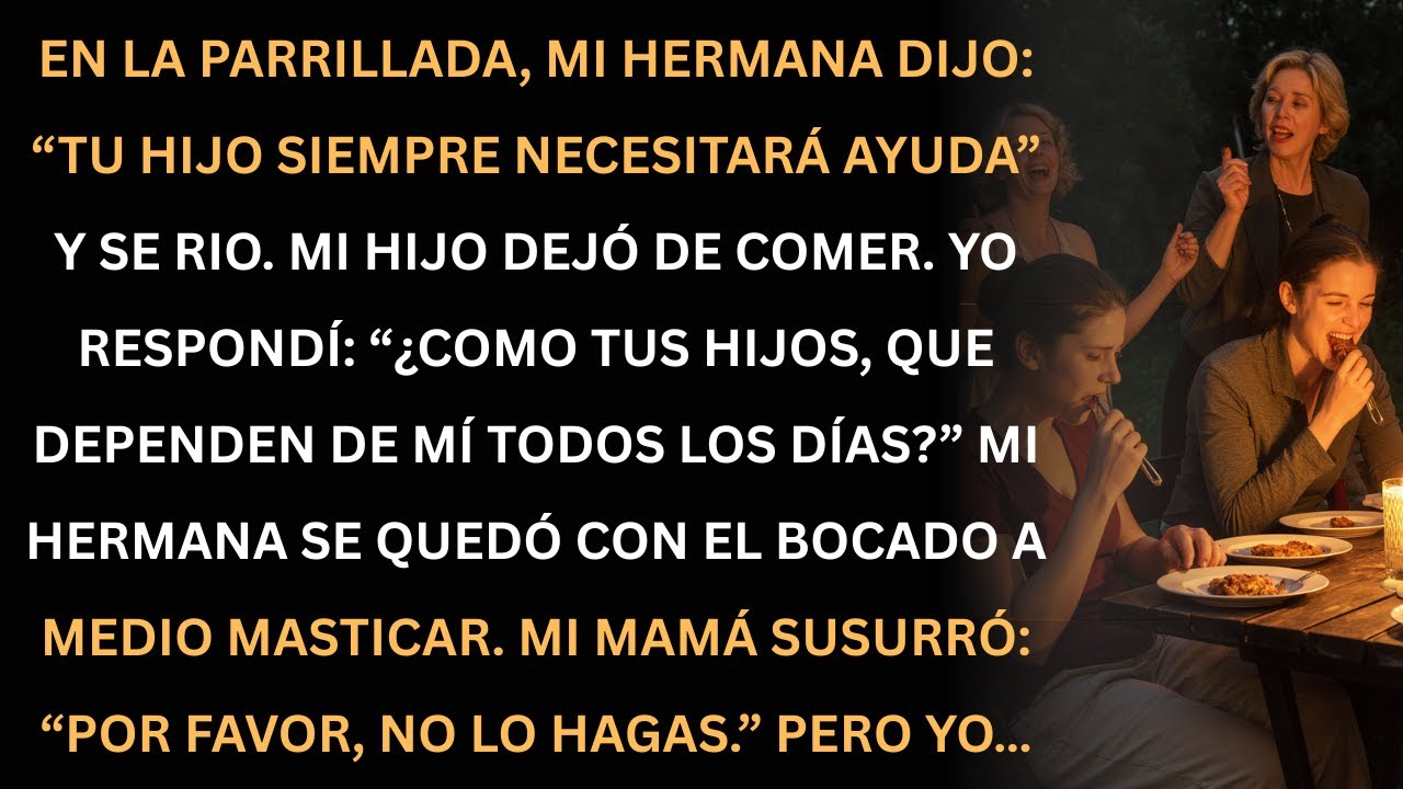 Mi hermana humilló a mi hijo en la parrillada… mi respuesta la dejó en shock.