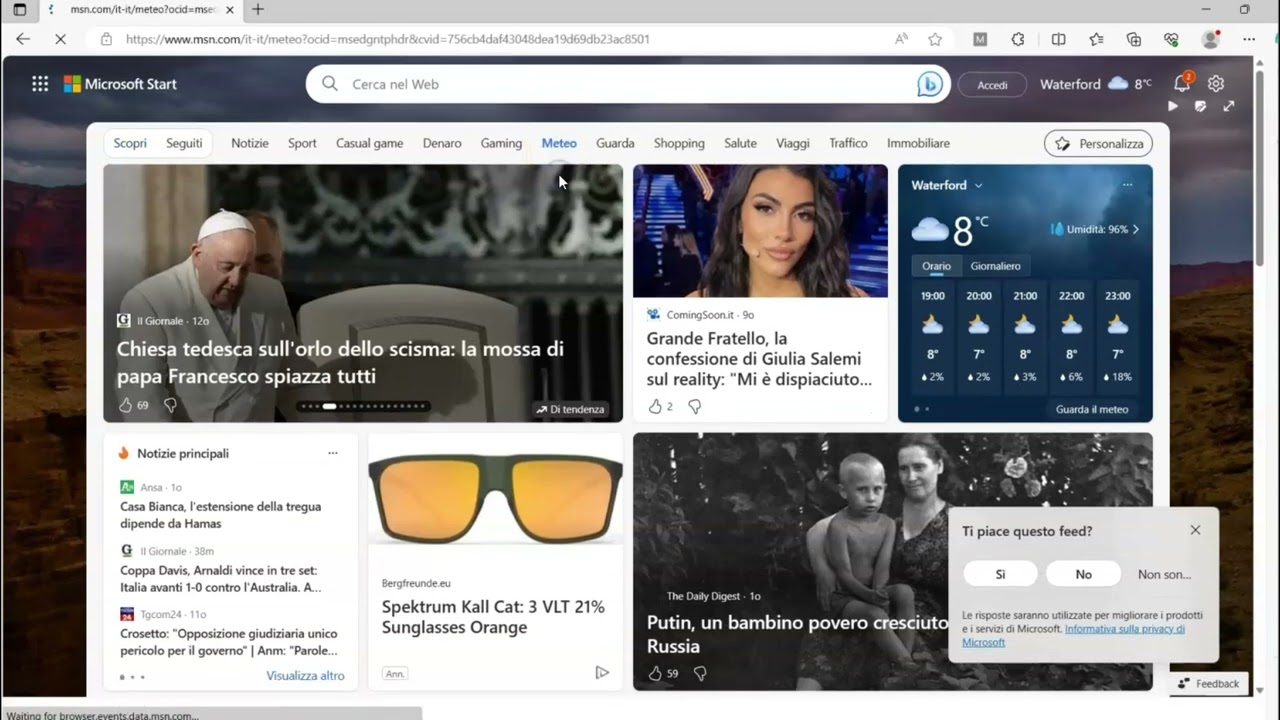 Changing the language settings on Edge Homepage