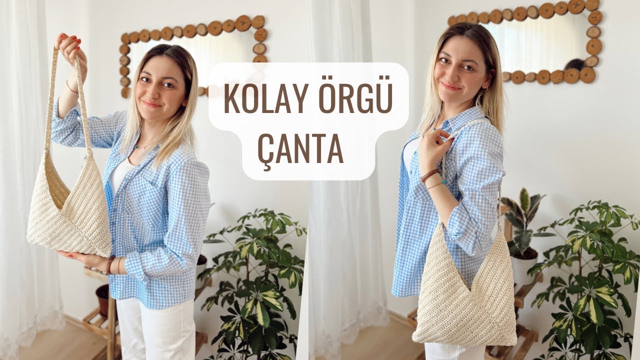 KOLAY ÖRGÜ ÇANTA YAPIMI | BASİT,ŞIK,ÇANTA YAPIMI TÜM DETAYLARIYLA 🌸 #crochetbag